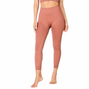Fabletics High-Waisted Seamless Rib 7/8 Legging Cherry Mocha Size Large